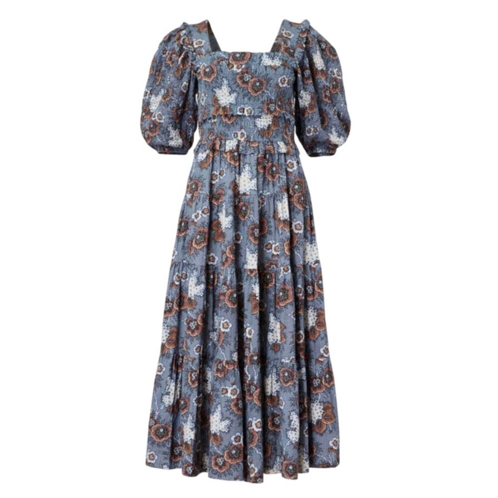 Sea New York Lucinda Smocked Midi Dress Size Small